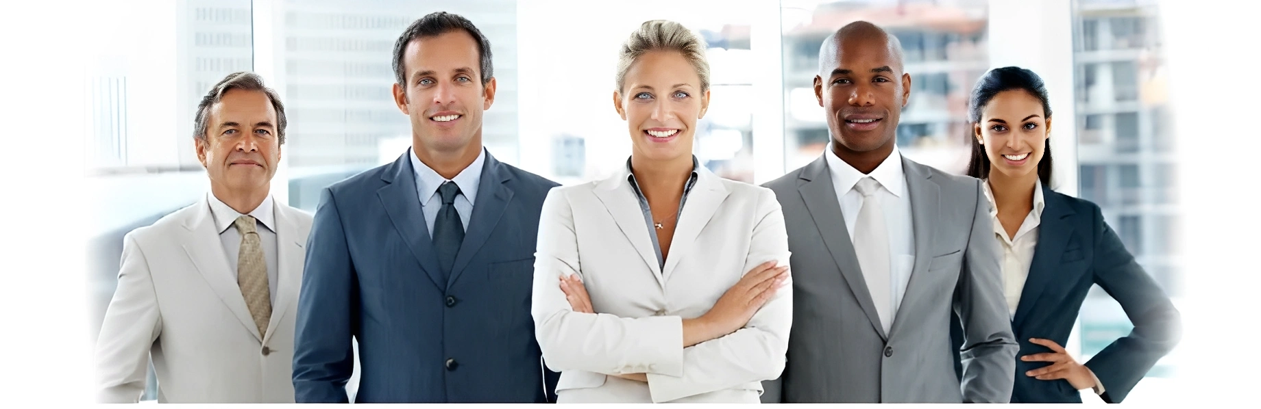 Professional team in office attire