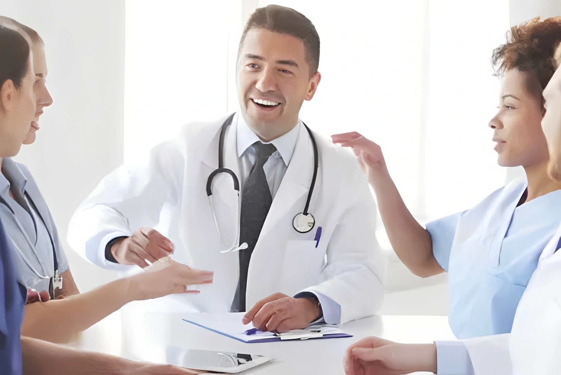 Healthcare professionals collaborating